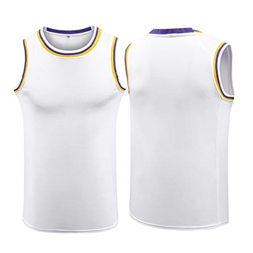 Shajunqi Basketball Jersey Men's Mesh Athletic Sports Shirts Training Practice - Blank Team Uniforms For Sports Scrimmage Hu-White Yellow Xxl #TOP30