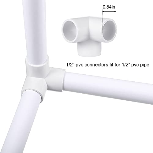 Xuniea 42 Pieces PVC Pipe Fittings Elbow Set Tent Connection Tee Heavy Duty PVC Elbow Fittings for 1/2 Inch Size Inside for Greenhouse Shed Pipe, Furniture Build and More(For 1/2 Inch) - Thumbnail 4