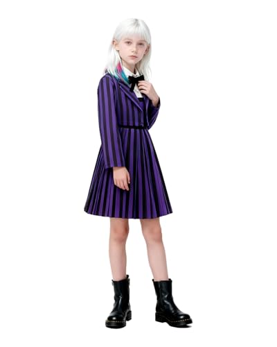 Enid - Disfraz escolar para niñas, uniforme escolar, traje de cosplay de Enid Sinclair, chaqueta morada, disfraz de Halloween, fiesta