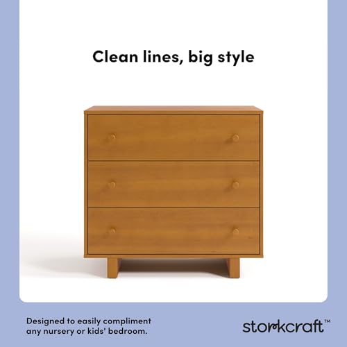 Image of Storkcraft Texas 3 Drawer Chest with Changing Table Topper, Almond
