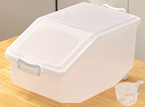 Premify Rice Storage Container 5kg - Food Storage Container with Lid BPA Free Plastic Large Cereal Sotrage Box Multifunctional containers for kitchen food with Measuring Cup