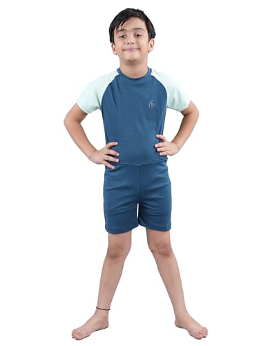 Image of KiddoPanti Boys & Girls Half Sleeve Mid Thigh Length Swim Suit