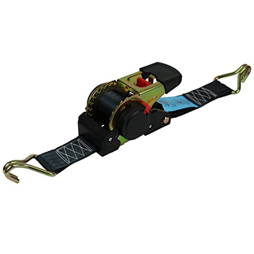Foto von 4X Automatik Spanngurt automatischer Zurrgurt Gurte 50mm 750/1500 daN selbstaufrollend mit Spitzhaken (3 Meter) schwarz