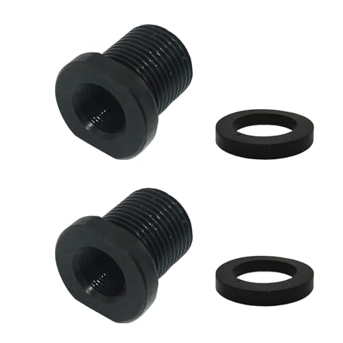 Gugaguga 2 Pcs Thread Adapters and Washers 1/2x28-3/4x16 Black