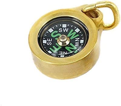 aiqiua Luminous Waterproof Compass Pendant Outdoor Mini Compass Keychain Necklace with Stainless Steel Bead Chain，Provide Accurate Direction Help, Easy to Carry