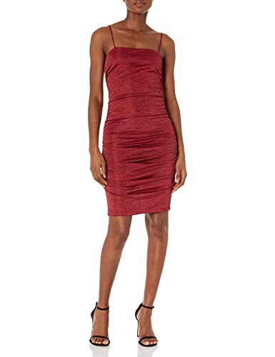 Bcbgeneration Women's Bodycon Cocktail Mini Dress With Spaghetti Straps, Fuchsia, X-Large #TOP6