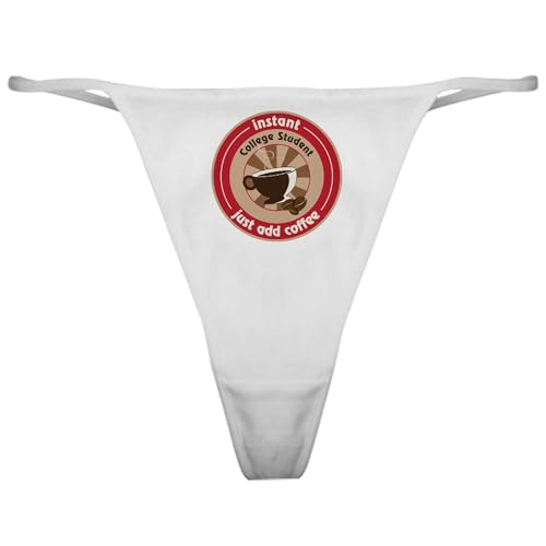 CafePress College Student Classic Thong Underwear, Funny Womens Panties White