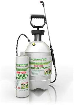 Grass Paint Kit Includes Professional 1 Gallon Sprayer & 32oz. Ultra Concentrated Grass Paint Bottle= 2.75 Gallons Usable Product and Covers up to 1,000 Square feet.