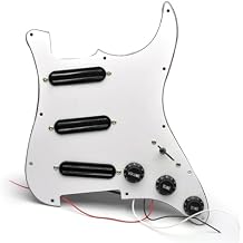 Electric Guitar Prewired Pickguard Suitable For ST Electric Guitar SSS Pickup Panel Assembly Small Double Track Pickup 500kBlack