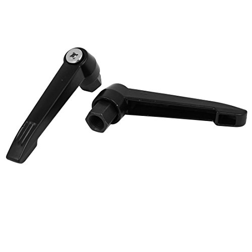 Image of uxcell M12 Female Thread 95mm Handle Anti-acid Machinery Adjustable Clamping Levers Black 2pcs