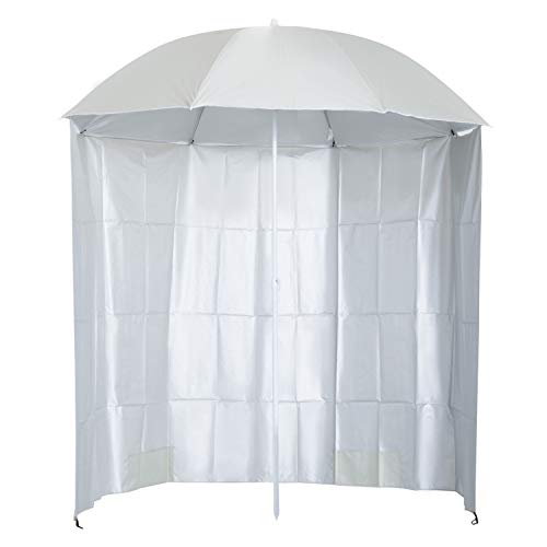 Outsunny Parasol de Plage Ø 2,2 x 2,2 cm Protection UV Sac Transport, Sardines et lestage intégrés crème