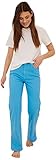 lateralidade na educação infantil 100% algodón NA-KD Jeans de Cintura Alta con Abertura Lateral Recta, Agua, 40 para Mujer
