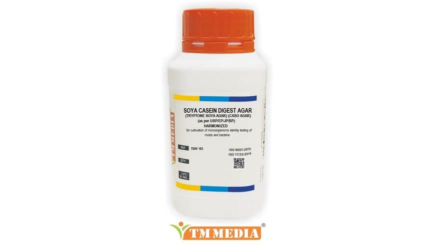SOYA CASEIN DIGEST AGAR (TRYPTONE SOYA AGAR) (CASO AGAR) (as per USP/EP/JP/BP/IP) For the cultivation of various microorganisms from pharmaceuticals products in accordance with harmonized method_100gm | TMH103-image-34