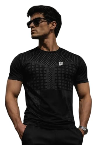 Image of Men's Active Wear T-Shirt | 100% Polyester | Regular Fit | Round Neck | Half Sleeve | Solid Sports & Gym T-Shirt for Running, Workout, Casual