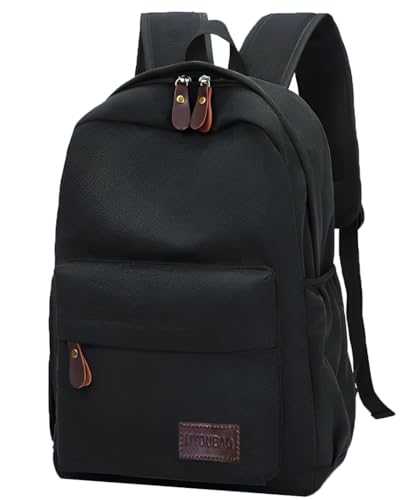Mochila Masulina Feminina de Lona Viagens Acampamento com Espaço Interno Super Confortavel (Preto)