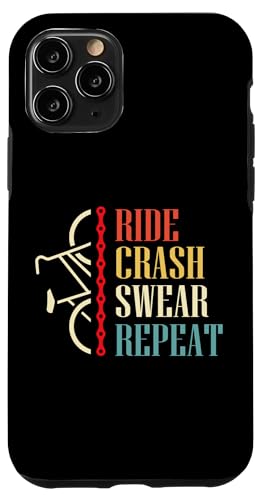 Vintage Ride Crash Swear Repeat - Funny Retro Mountain Bike �X�}�z�P�[�X iPhone 11 Pro �p