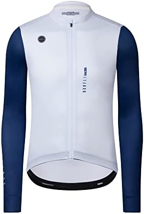 GCRFL Cycling Jersey Mens Long Sleeves Bike Jersey Biking Shirt 4 Rear Pockets Lightweight PRO Race Fit UPF 50+