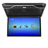 Monitor LCD da tetto for auto 19 pollici, ribaltabile, controllo touch, luce ambiente, ingresso USB(Black)