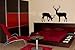 Home Find (Black 37 inches x 25 inches) Deer Buck and Doe Set of 2 Vinyl Decals Reindeer Wilderness Scene Wall Stickers Living Room Sofa Background Art Wall Decals Festival Christmas Wall Ornaments