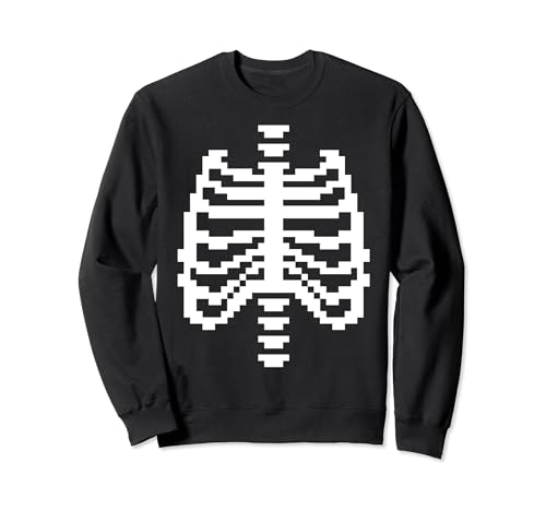 Scheletro Rib Cage Gamer Divertente Halloween Costume X-Ray Bones Felpa