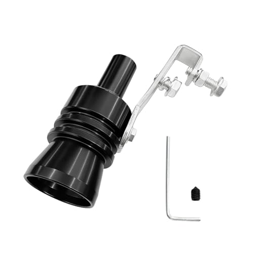 YoRise Car Exhaust Whistle, Aluminum Alloy Auto Blow-Off Valve Tip Whistle, Car Tail Pipe Roar Maker Simulator, Universal Vehicle Muffler Pipe Sound Booster for Most Cars (Black-XL)
