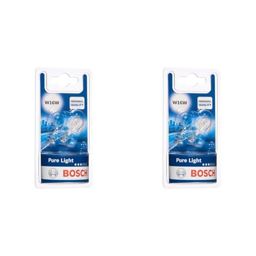 Bosch W16W (955) Pure Light Car Light Bulbs - 12 V 16 W W2,1x9,5d - 2 Bulbs (Pack of 2)