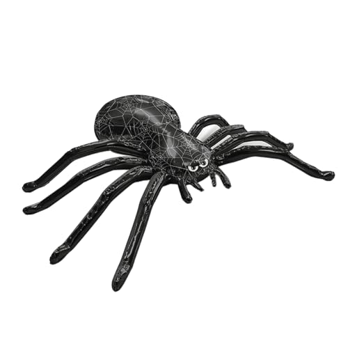 Vrukiaa 77 Inch Giant Inflatable Black Spider Foil Balloon Large Realistic Halloween Spider Yard Party Decorations Assembly Scary Spider Prop for Halloween Outdoor Indoor Haunted House Lawn