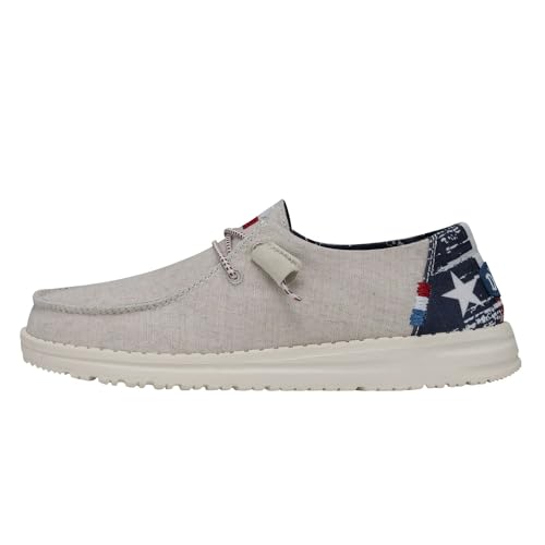 Image of HEYDUDE Wendy Star Loafers for Little, and Big Kid - Textile Upper with Lace Detailing, Removable Insole, Chic and Nice