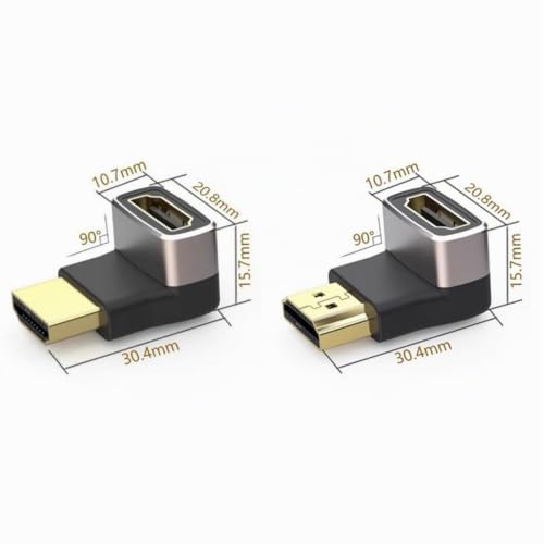 Comforty Lot de 2 connecteurs HDMI coudés - 90° et 270° - 8K - Idéal pour PS5, HDR, Dolby et plus encore – vue 2