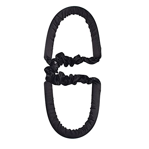 Heatless Curl Ribbon Curling Wand Sports Hair Band Sleeping Curling Rope Sponge Coil Hair Iron Fabric Wave Curling Iron for Beauty Hair Long Medium Hair DIY Hair Styling,Black