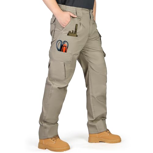 IGOLUMON Men's StretchTactical Pants, Breathable Ripstop Cargo Pants, Outdoor Lightweight