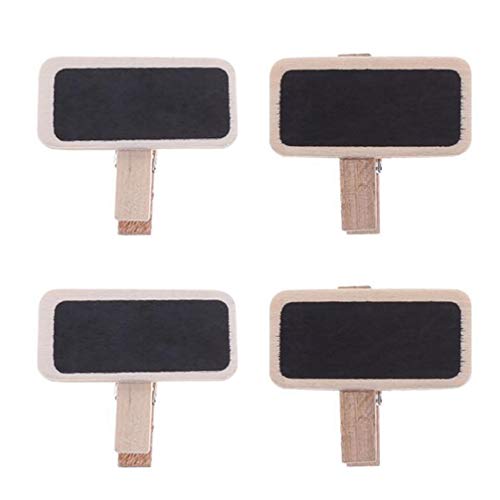 Tendycoco Mini Blackboard Retangle Wooden Chalkboard With Clip Chalk Board Tag Signs For Wedding Party Decor Memo Note Taking Food Label 50 Pcs #TOP4