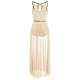 FYMNSI Damen Lyrisch Tanzkleid Ballettkleid ?rmellos Pailletten Trikot Mit Wickelrock Maxikleid T?ll Langes Trikotkleid Modern Contemporary Tanzkost?me Turnanzug B?hnenanzug Kost?m Champagner S