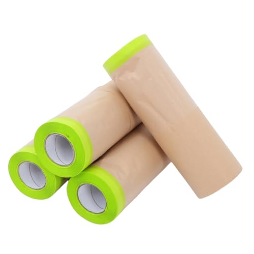 Gatuida 4 Piezas De Papel De Regalo Papel De Pintor De Enmascarar Película De Enmascarar Para Pintura De Automóviles Precintado Película Protectora Cinta