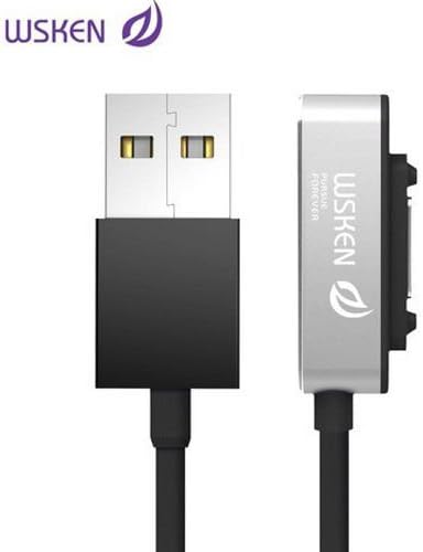 WSKEN 100% Original LED Magnetic Charger cable For Sony Xperia Z3 Z2 Z1 Compact Color Sliver