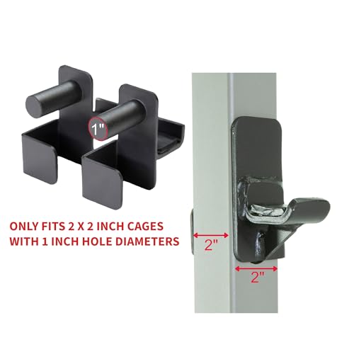 Fitness Reality 2816 Steel J-Hooks for Squat Rack Power Cage - Designed to Hold Weight Lifting Bars for Squats, Bench Presses, and More - Home Gym Accessories - 800 Lb. Capacity for 2 Hooks,Black - Thumbnail 4