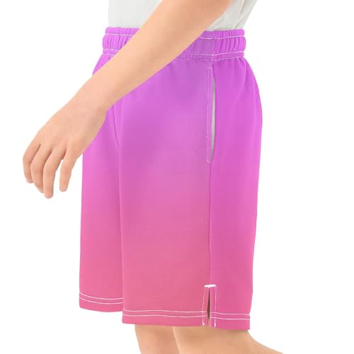 Magenta Purple Fuchsia Boys Athletic Shorts Kids Basketball Shorts Gym Short for Summer S4