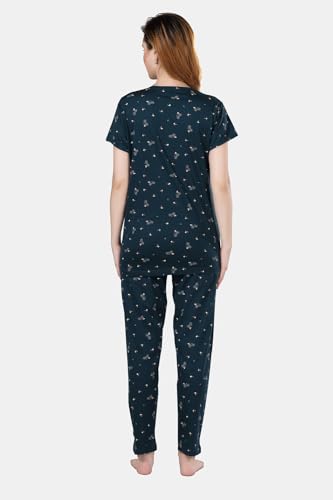 Image of Fabme Womens Cotton Pre and Post Pregnancy Maternity Top and Pyjama Set