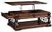Signature Design by Ashley Alymere Traditional Lift Top Coffee Table, Hand-Finished with 2 Storage Drawers and Fixed Floor Shelf, Dark Brown