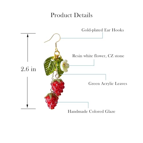 Cute Fruit earring,Dangle Drop Lightweight Food Earrings for Women4