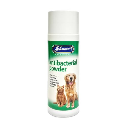 Johnsons Antibacterial Powder for Dogs, Cats, and Small Animals - Pet First Aid and Wound Care - 75g