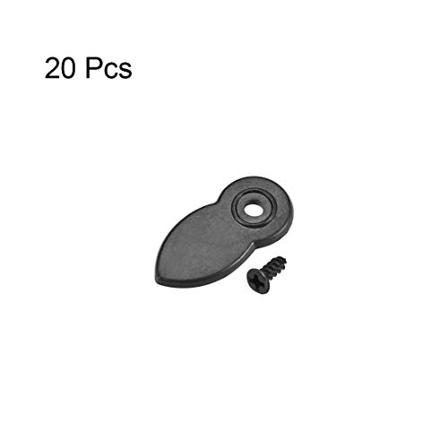 Image of uxcell Frame Turn Button, 4 /5 inch Plastic Flat with Screws for Hanging Pictures, Photos, Drawings and Posters, 20 Pcs (Black)