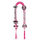 JIZWPOOM Class of 2026 Graduation Leis,Pink Graduation Lei for Necklace,Handmade Ribbon Lei,Great Graduation Gifts for Woman Her Him High School College Graduate