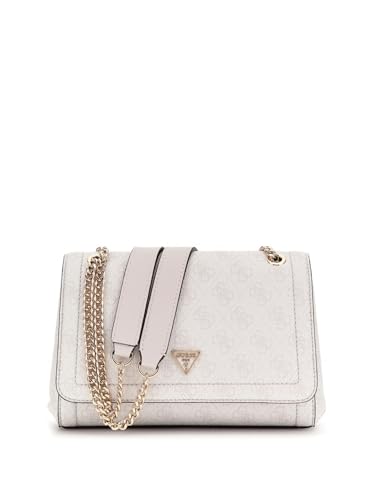 GUESS Noelle II Convertible Xbody Flap Bag White Logo