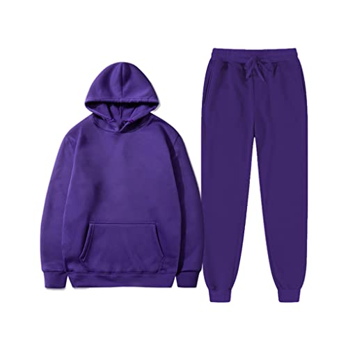 Survêtement d'hiver violet M en polaire avec sweat à capuche confortable