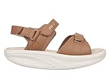 MBT SUMU 8 jurksandalen voor dames in leer, lichtgewicht en comfortabel lente-zomerschoenen, fysiologisch schoeisel voor comfort en stabiliteit. Elegante sandalen in moderne stijl, Bruin, 37 EU