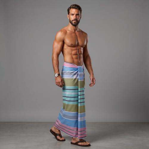 Image of Men's Cotton Lungi | Soft Breathable Wrap Around Lungi | Comfortable Daily & Home Wear for Men