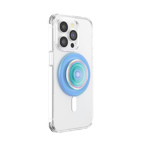 Image of PopSockets PopGrip for MagSafe, Magnetic Phone Grip & Stand, Swappable Top, Secure Grip for iPhone MagSafe Cases, Kickstand for Hands-Free Viewing, Wireless Charging Compatible - Blue Opalescent