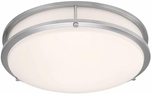 Access Lighting - HI Access 20502LEDD-BS/ACR Transitional LED Flush Mount from Solero II Collection in Pewter, Nickel, Silver Finish, Brushed Steel