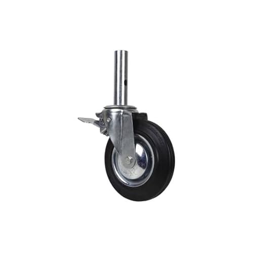 Ruota girevole a ponteggio maschio con freno e ruota Ø200 mm x 46 mm di spessore 09402751